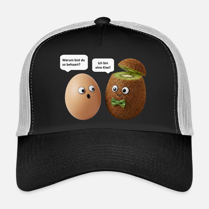 Conception de comédie sur le kiwi et les œufs Casquette trucker 