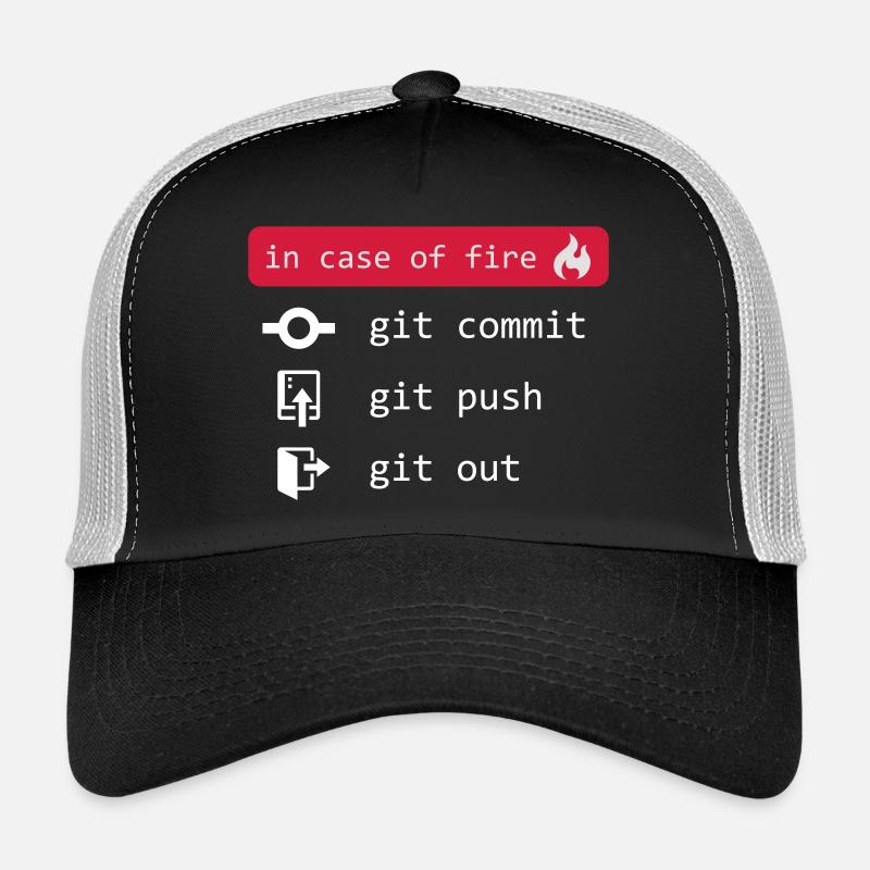 En cas d’incendie - git out - blanc Casquette trucker 