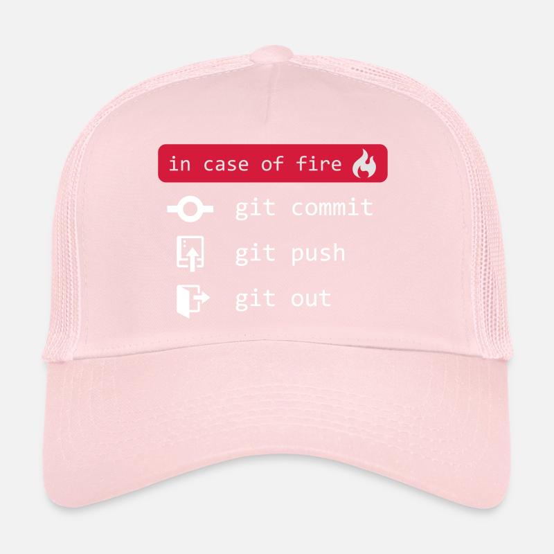 in case of fire - git out - white Trucker Cap