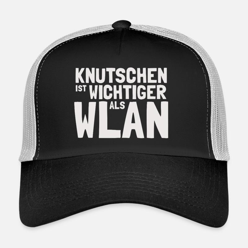Knutschen ist wichtiger als WLAN – Lustiger Spruch Trucker Cap