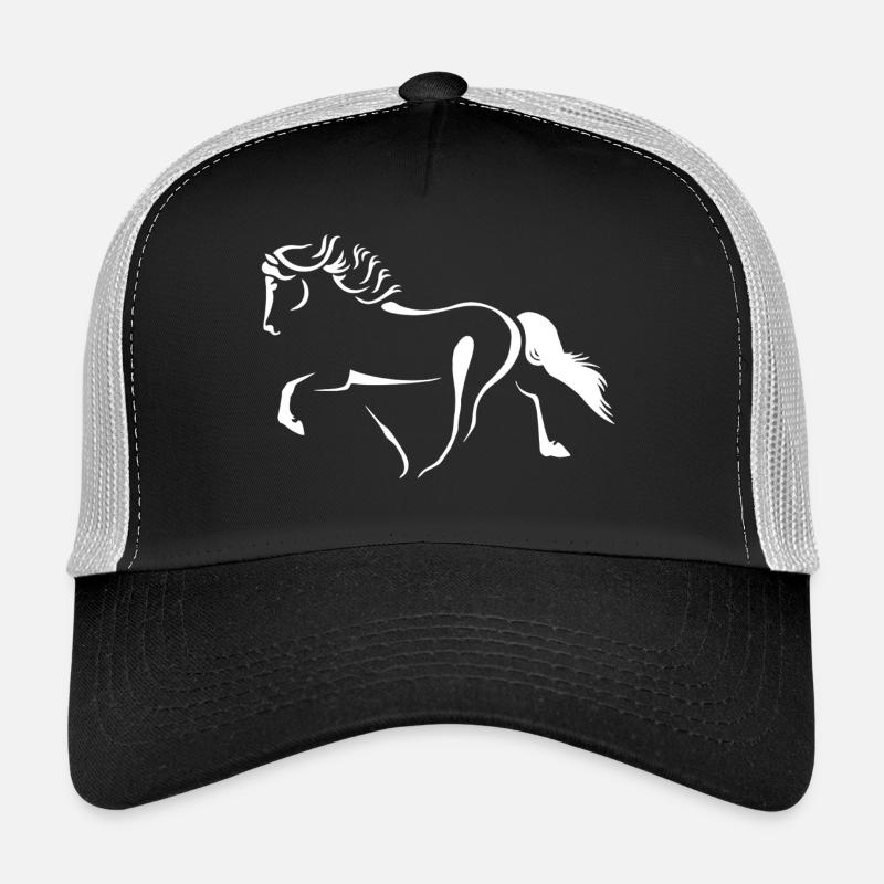 Chevaux de course Silhouette Töltender Tölter - Casquette trucker  - noir/gris pierre