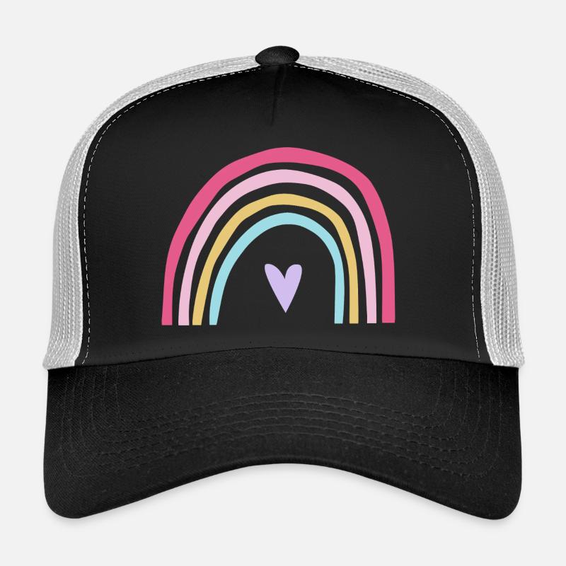 Rose pastel arc-en-ciel violet Casquette trucker 
