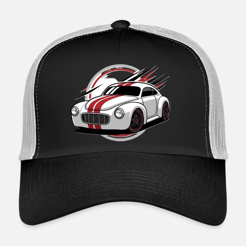Classique de course avec des bandes rouges Casquette trucker 