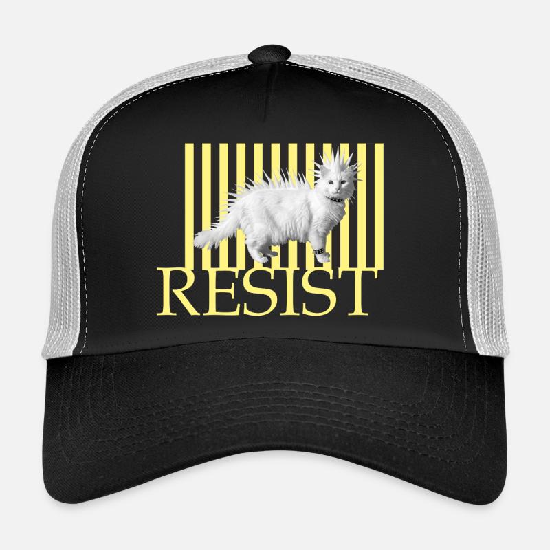 Résiste au chat coquin rayé Punk Chat drôle Casquette trucker 
