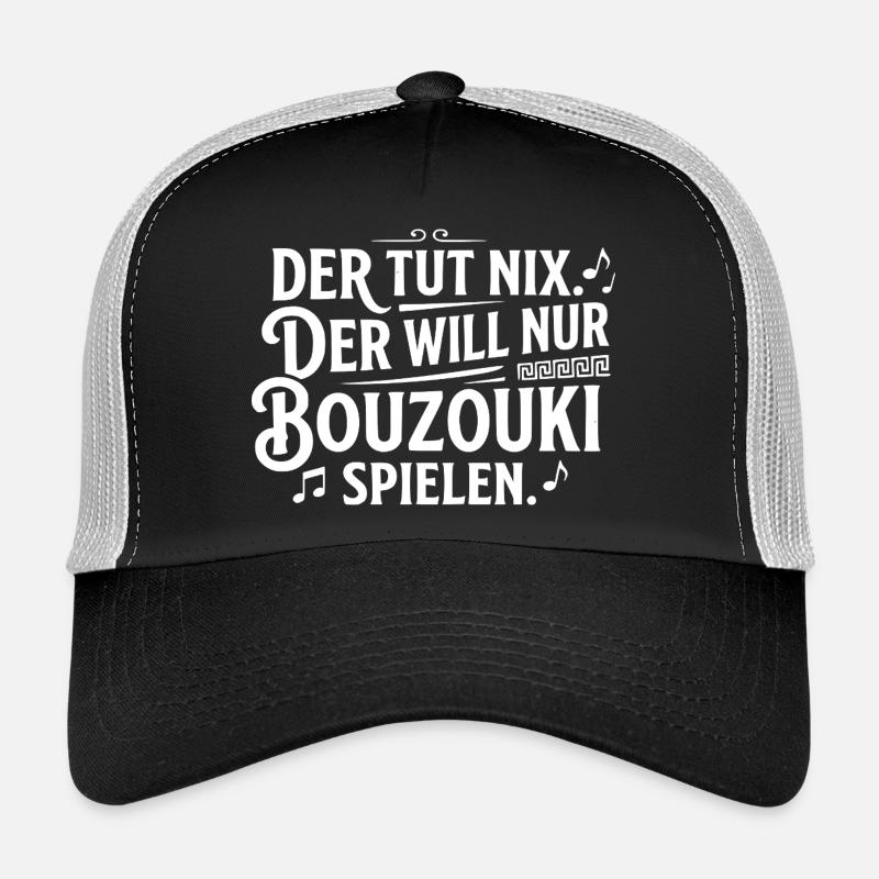 Bouzouki Will Nur Spielen Hellas Fun Greek Trucker Cap