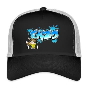 Enzo-Graffiti-Name - Trucker Cap - Schwarz/Steingrau - Vorne