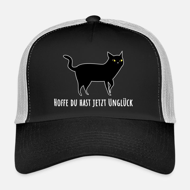 Schwarze Katze mit Unglück Trucker Cap