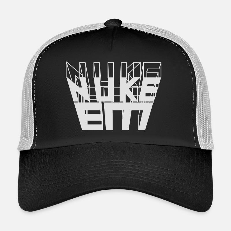 Nuke Em 3D Text Trucker Cap