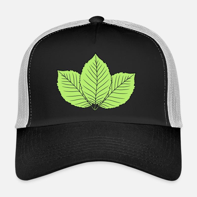 3 leaves beech leaf tree plant shape clip art d Trucker Cap