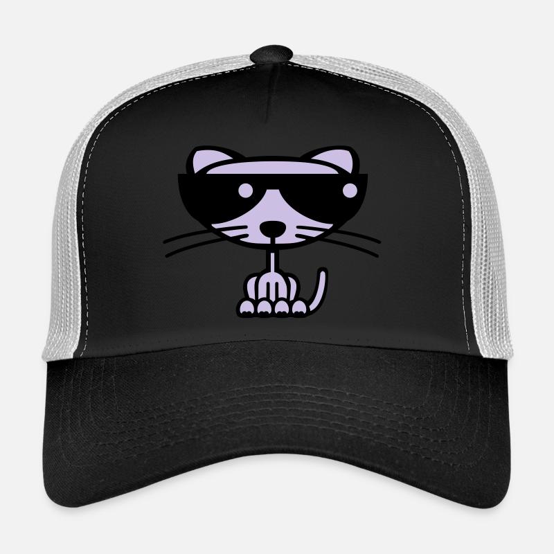 Cool Cat (couleur) - Casquette trucker - noir/gris pierre