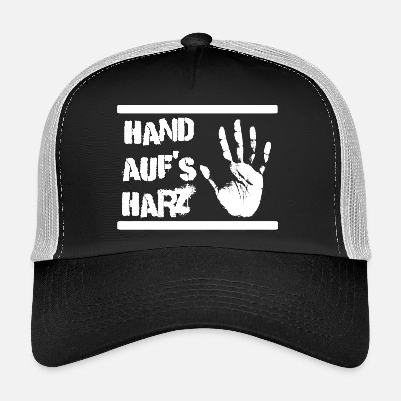 Hand auf's Harz - Handball Design - Trucker Cap - Schwarz/Steingrau