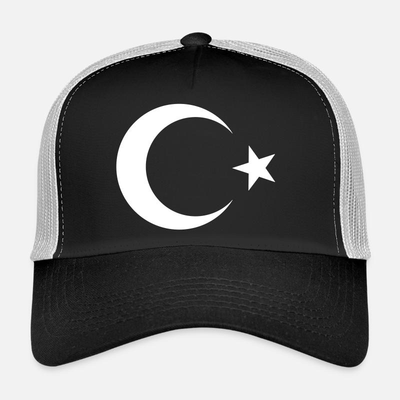 Drapeau turc noir - Casquette trucker - noir/gris pierre