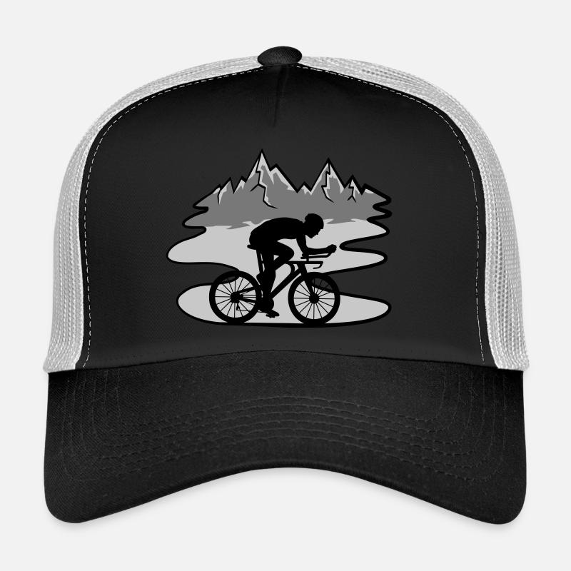 Bicycle Rider Mountains Trucker Cap