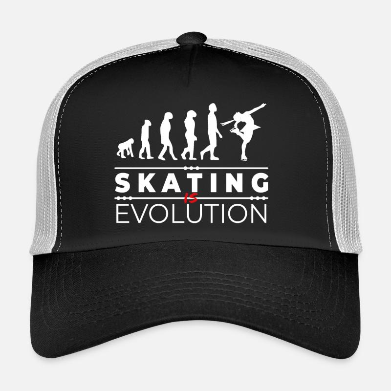 Skating is evolution - Message Humor Parodie - Trucker Cap - Schwarz/Steingrau
