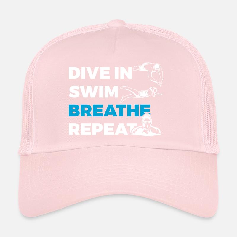 Diving Swimming Breathing Repeating Trucker Cap