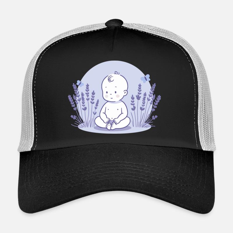 Baby im Lavendel - Trucker Cap - Schwarz/Steingrau