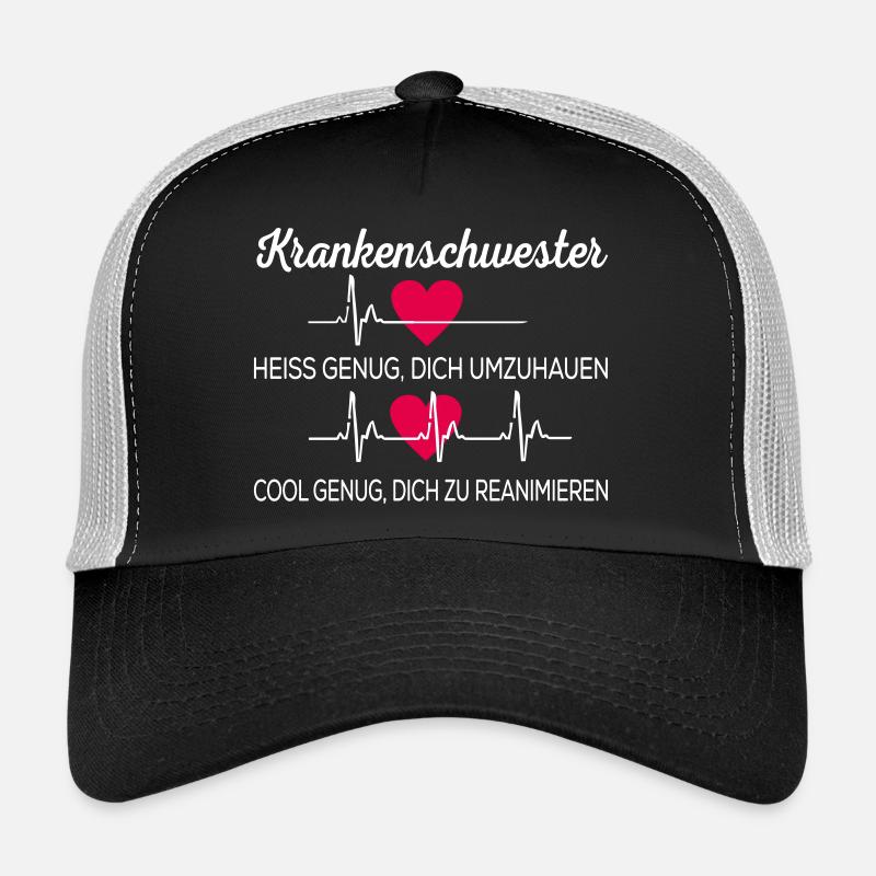 Krankenschwester - Trucker Cap - Schwarz/Steingrau