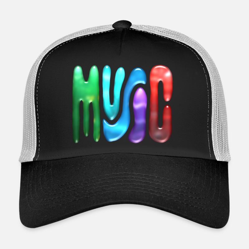 Neon Music Text Trucker Cap