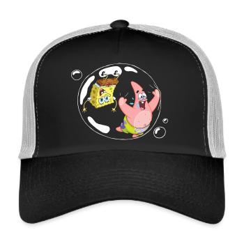 Spongebob Schwammkopf Mit Patrick In Einer Blase - Trucker Cap - Schwarz/Steingrau - Vorne