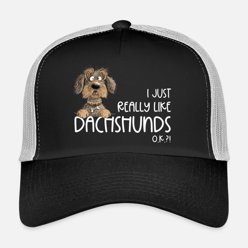 Lustiger Rauhaardackel Hund Dackel Spruch Hunde - Trucker Cap - Schwarz/Steingrau