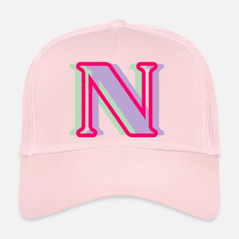 Lettre n multicolore Casquette trucker 
