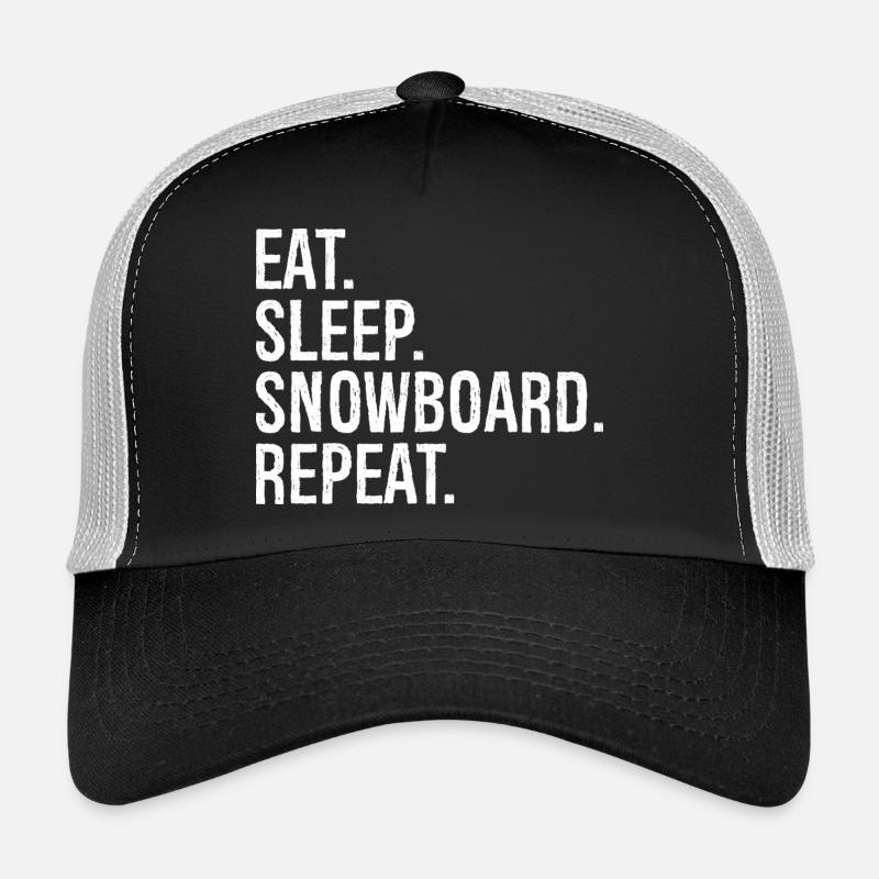 eat sleep snowboard repeat Trucker Cap