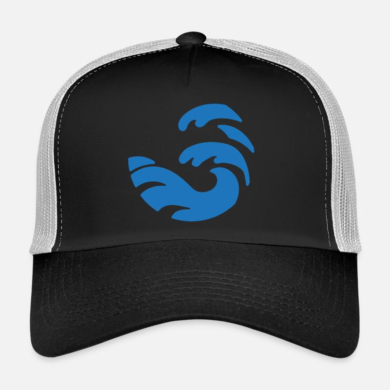 Design simple de vague bleue de forme ronde Casquette trucker 