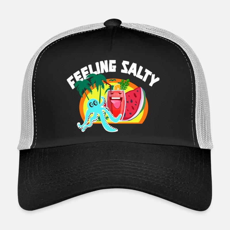 Près de la plage et de la silhouette de boisson animée Casquette trucker 