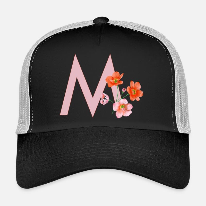 M avec des fleurs Casquette trucker