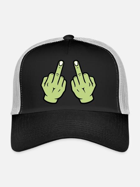 Main du majeur - Casquette trucker  - noir/gris pierre - Devant