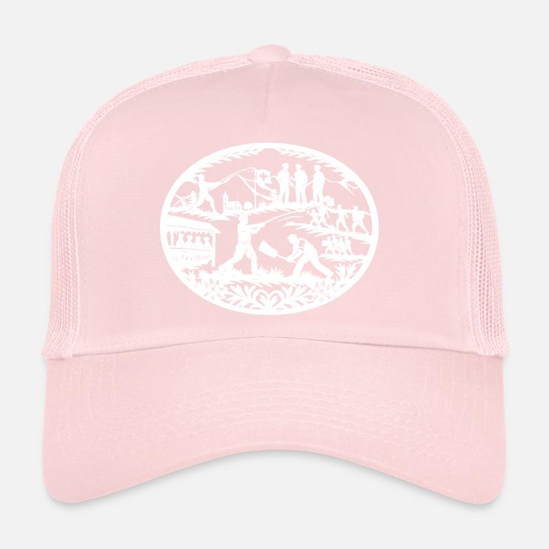 Hornussen_white Casquette trucker