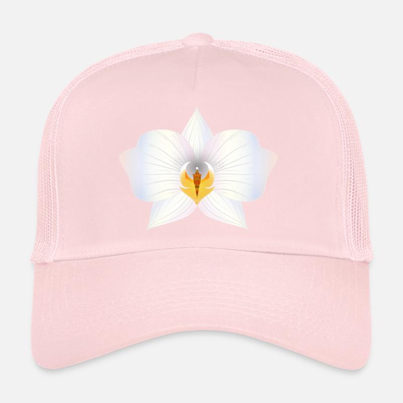 Fleur d’orchidée délicate aux couleurs pastel Casquette trucker 