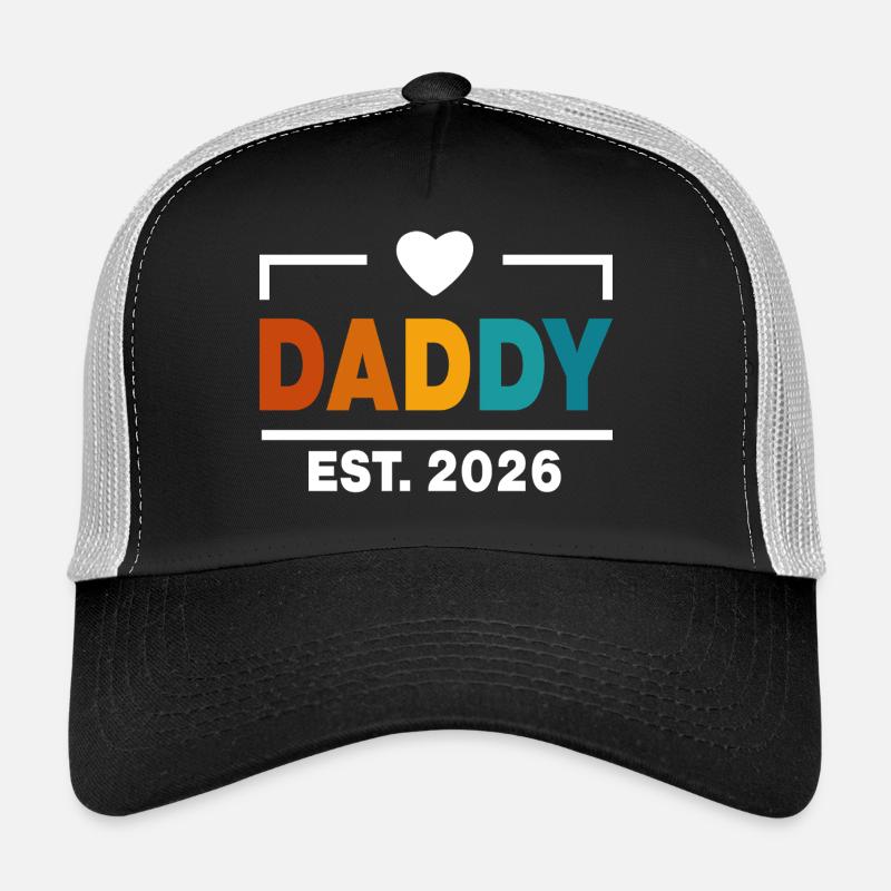 Daddy Est 2026 Erster Daddy Neuer Dad Est 2026 - Trucker Cap - Schwarz/Steingrau