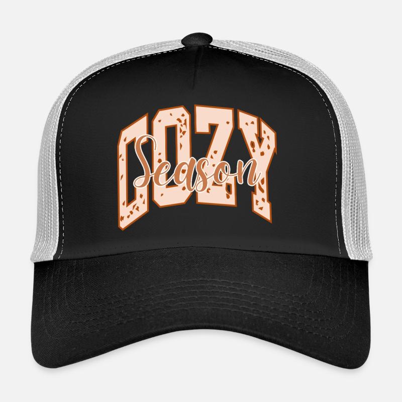 Cozy season motif éclaté et typographie audacieuse Casquette trucker 