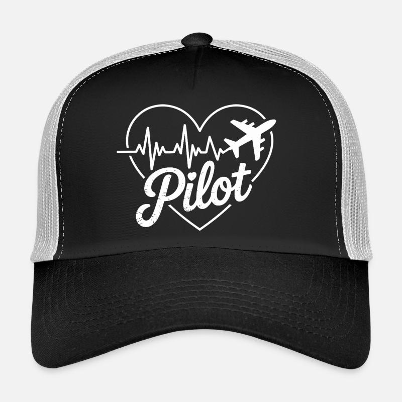 Pilot Herz Herzschlag Design Trucker Cap