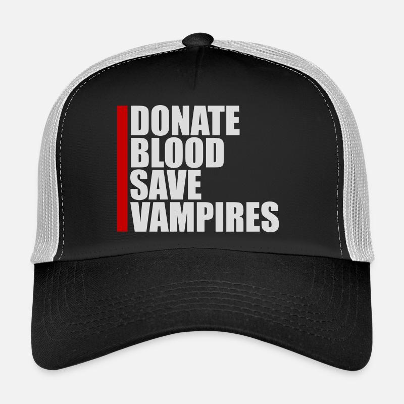 Donner du sang Donner du sang Sauver Vampires Halloween Casquette trucker 