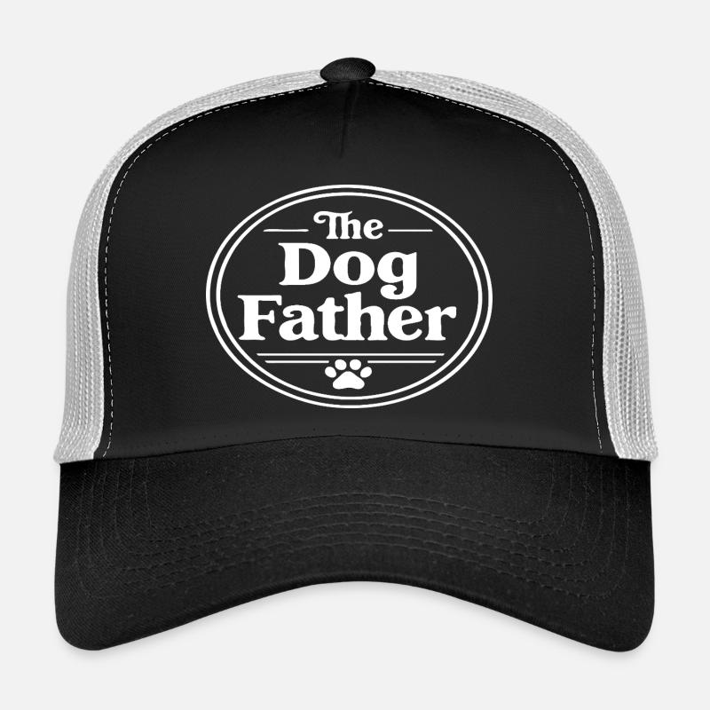 Das runde Abzeichen des Hundevaters Pfoten-Design Trucker Cap