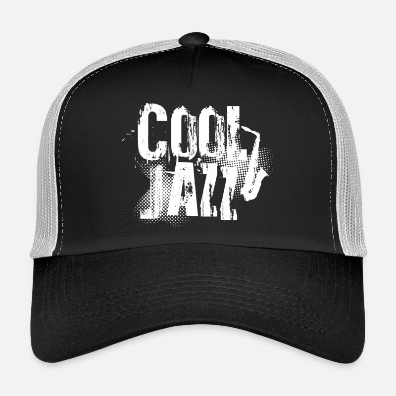 Cool Jazz Music Distressed Typography Trucker Cap