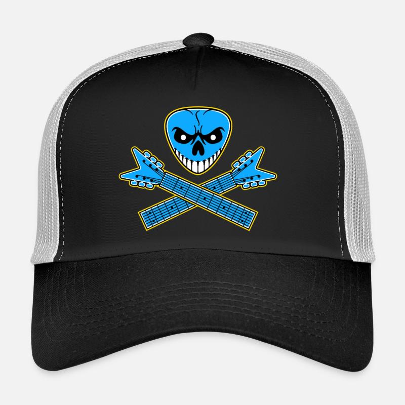 Guitar Pick Skull & Crossed Guitars Trucker Cap