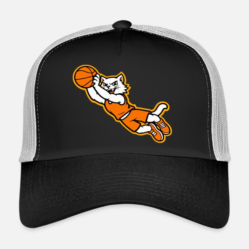 Wildcat Basketball Flying Dunk Mascot Trucker Cap
