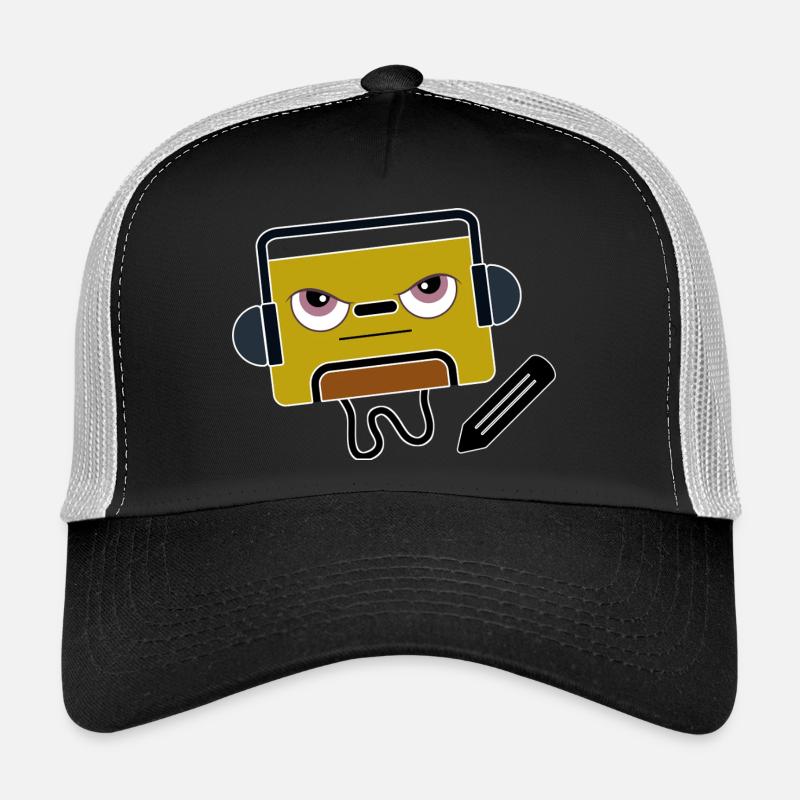BlockAudio Serious Writing Retro-Kassette - Trucker Cap - Schwarz/Steingrau