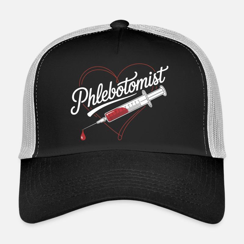 Phlebotomist Heart Injection Trucker Cap