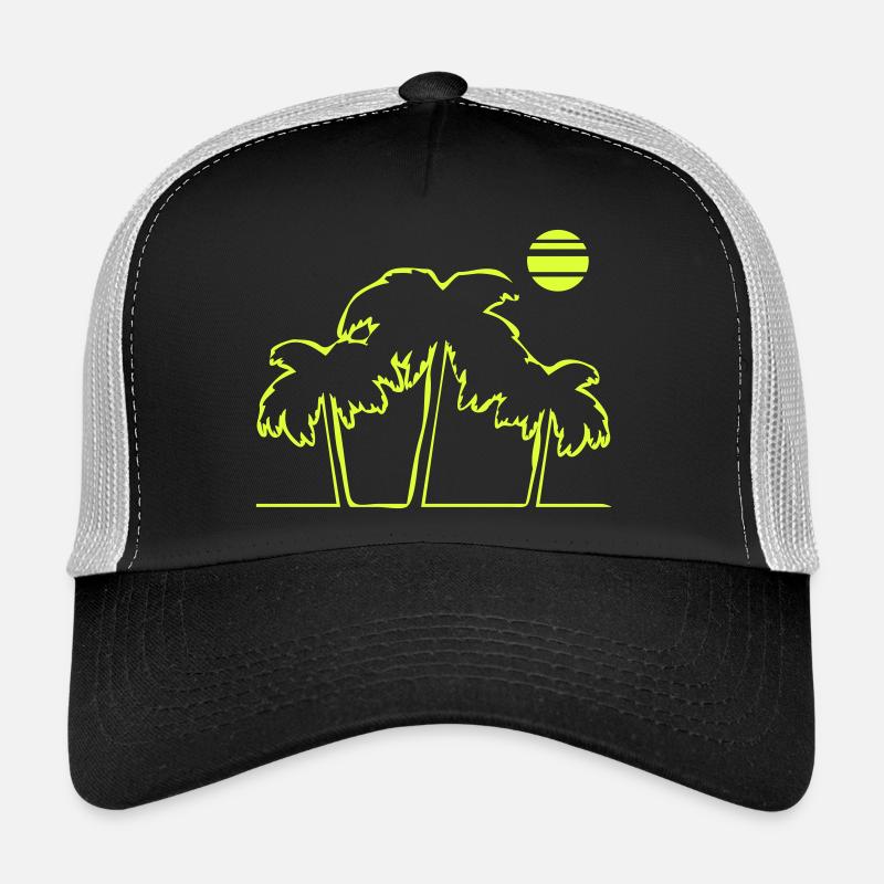 Île de la plage Palm Trees Casquette trucker 