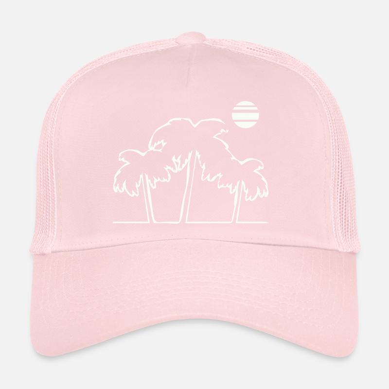 Palmiers tropicaux au coucher du soleil Casquette trucker 