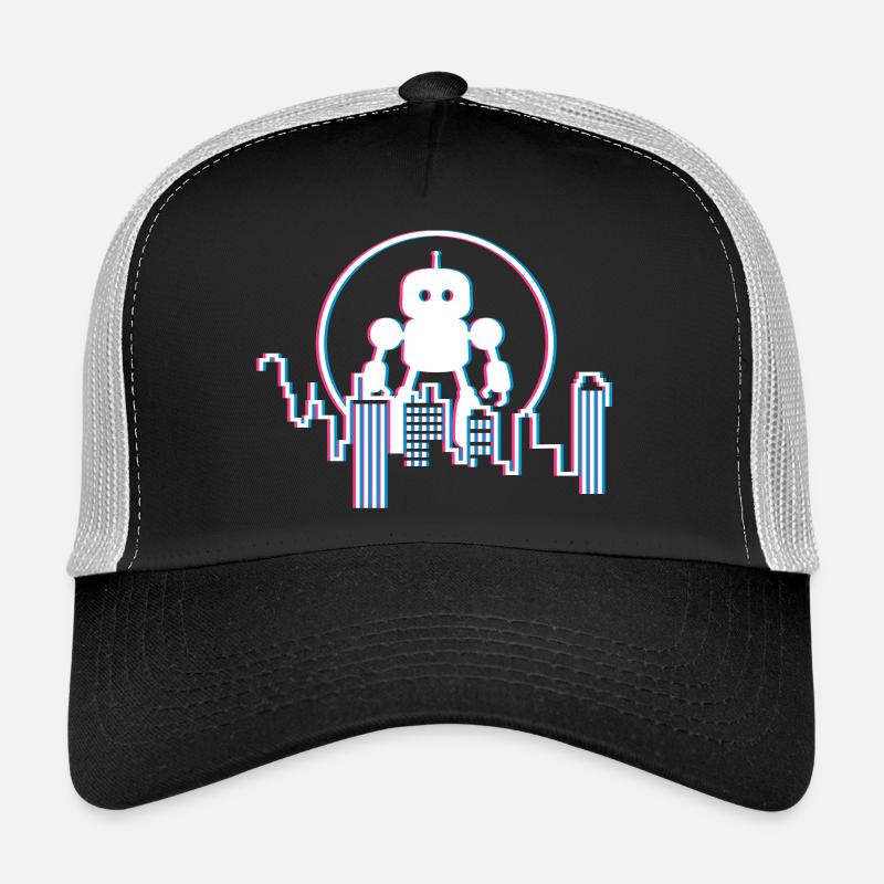 Robot City Skyline – 3D Sci-Fi Future Design - Trucker Cap - black/stone grey