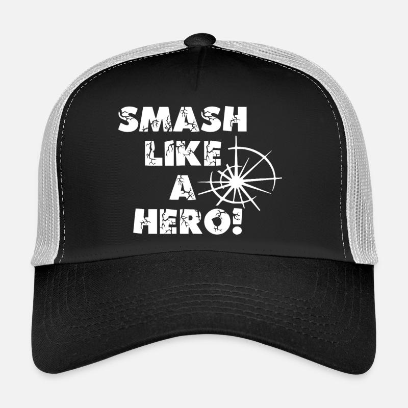 Écrasez comme un héros ! - Design gamer en blanc Casquette trucker 