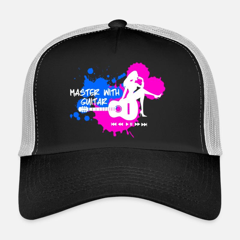 Master à la guitare - Bleu Rose Blanc Casquette trucker 