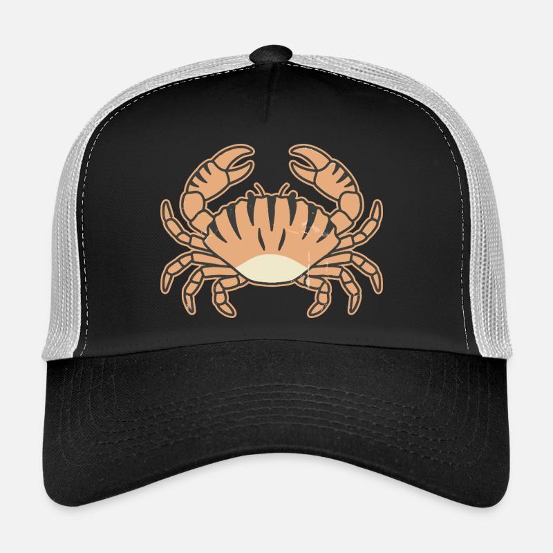 Crabe stylisé à rayures tigrées Casquette trucker 