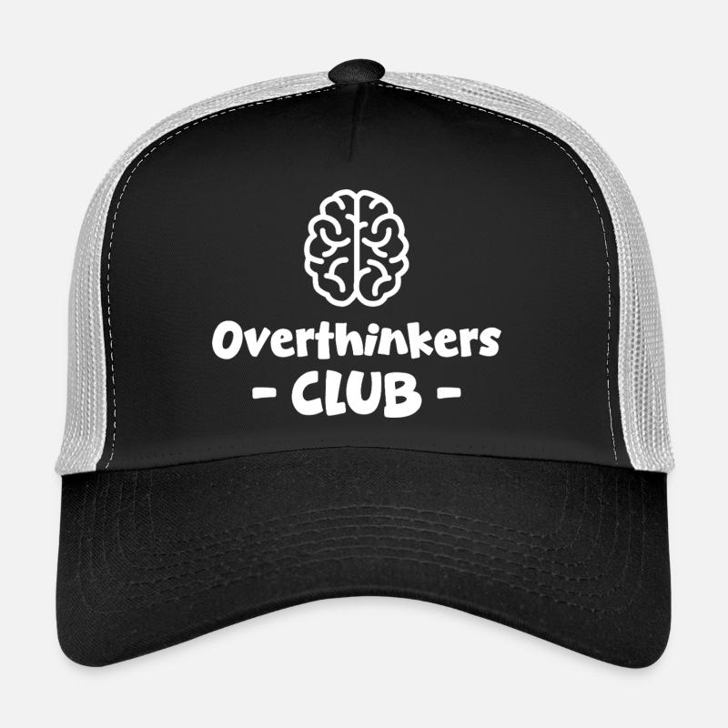 Overthinkers Club weiss - Trucker Cap - Schwarz/Steingrau
