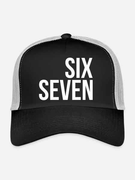 67 texte « six sept » - Casquette trucker  - noir/gris pierre - Devant